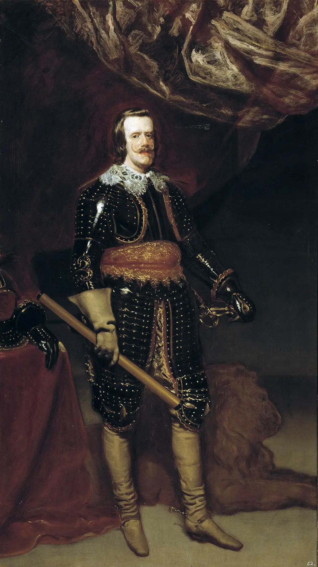Philip IV in Armour, with a Lion at his Feet in Detail Diego Velazquez
